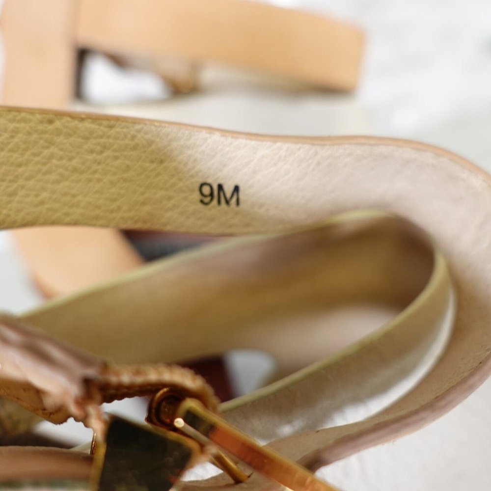 Elegant Leather Tan and Cream Women's Heels - Picture 4 of 15